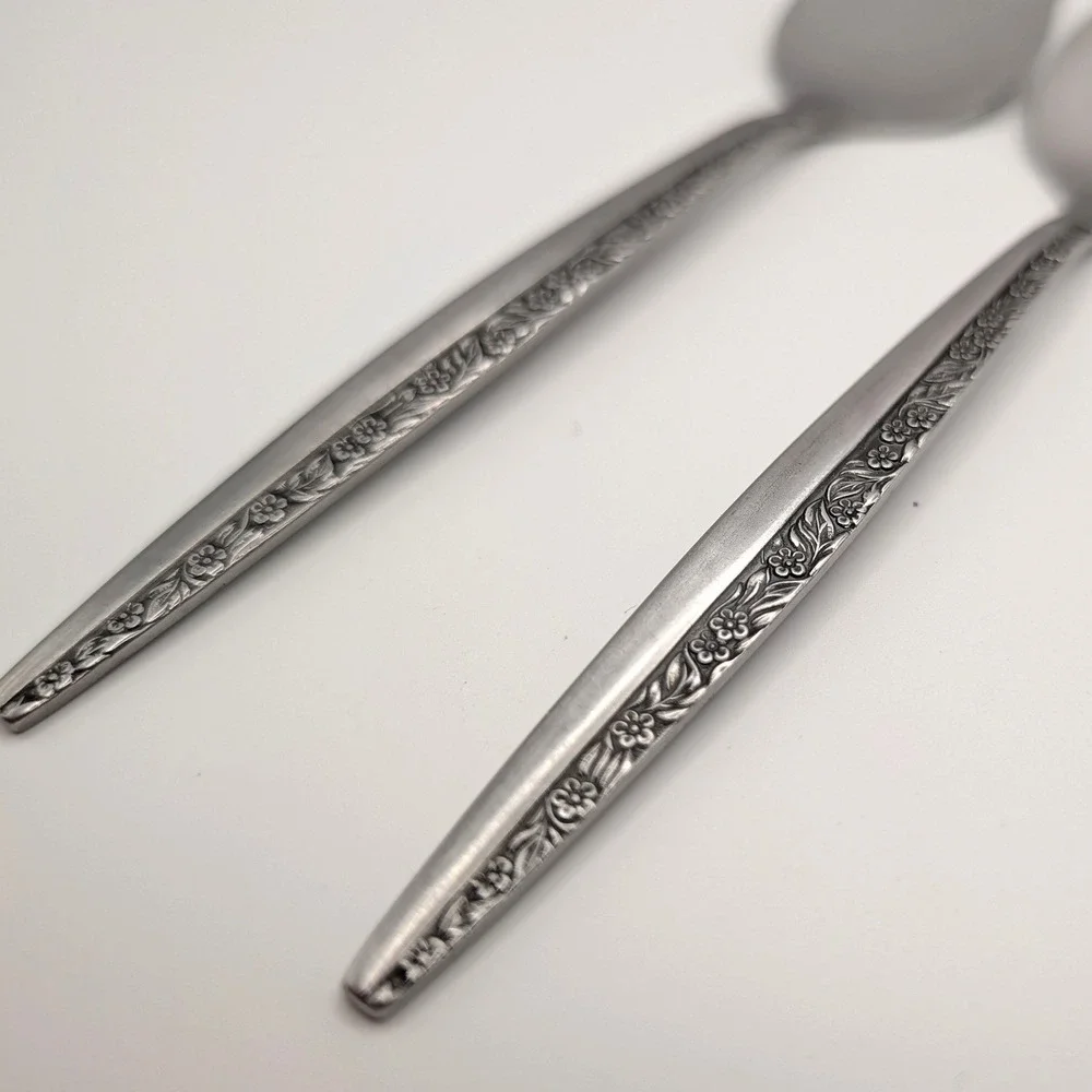 Coventry Bouquet Stainless Japan Floral Jelly Jam Spoons Set of 2 Vintage 6